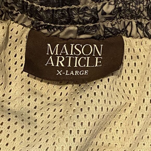 MAISON ARTICLE Men Navy & Beige Floral Print Shorts Size XL-Flawed - Picture 5 of 9